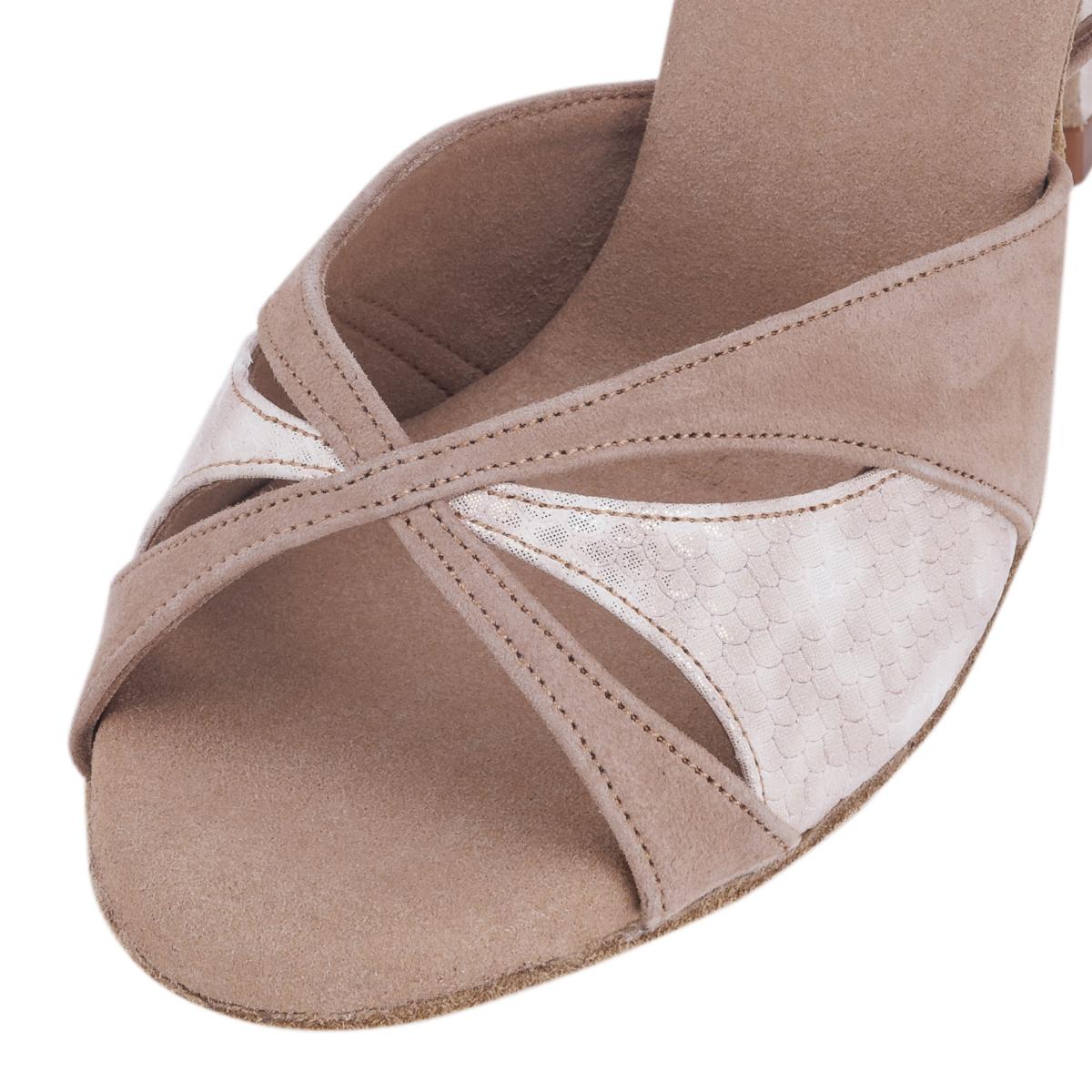 Rummos Damen Tanzschuhe Elite Paloma 027/093 - Obermaterial: Nubuck/Leder - Farbe: Hellbraun/Beige - Weite: Normal - Absatz: 80E Stiletto - Größe: EUR 42
