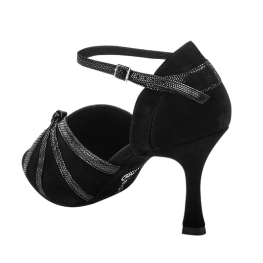 Rummos Damen Tanzschuhe R367 024-061 - Obermaterial: Leder - Farbe: Schwarz - Weite: Normal - Absatz: 70R Flare - Größe: EUR 42