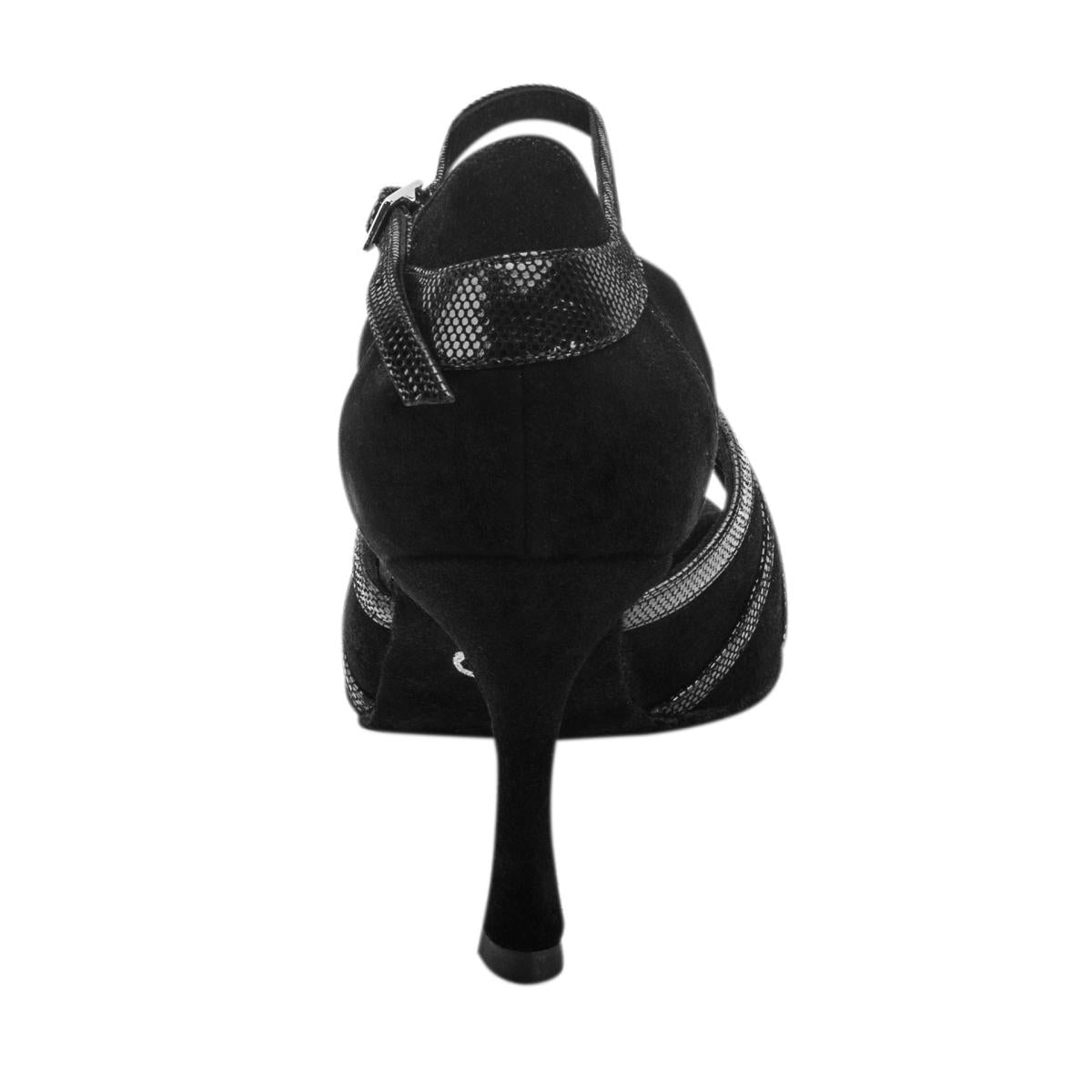 Rummos Damen Tanzschuhe R367 024-061 - Obermaterial: Leder - Farbe: Schwarz - Weite: Normal - Absatz: 70R Flare - Größe: EUR 34,5