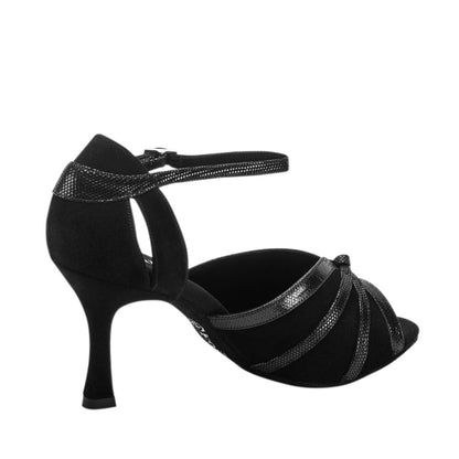 Rummos Damen Tanzschuhe R367 024-061 - Obermaterial: Leder - Farbe: Schwarz - Weite: Normal - Absatz: 70R Flare - Größe: EUR 40,5