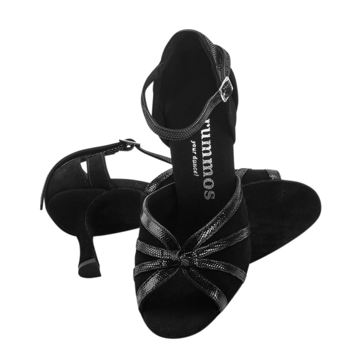 Rummos Damen Tanzschuhe R367 024-061 - Obermaterial: Leder - Farbe: Schwarz - Weite: Normal - Absatz: 70R Flare - Größe: EUR 38,5