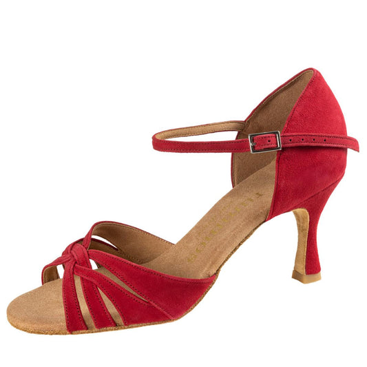 Rummos Damen Tanzschuhe R383 028 - M: Nubuck - C: Rot - W: Medium (Normal) - H: 60R Flare - Si: EUR 41