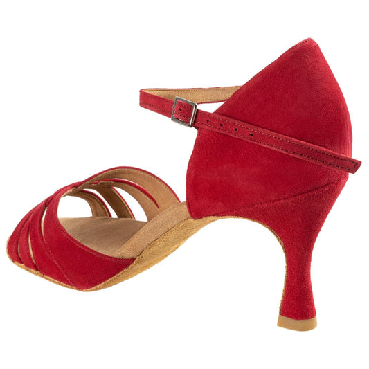 Rummos Damen Tanzschuhe R383 028 - M: Nubuck - C: Rot - W: Medium (Normal) - H: 60R Flare - Si: EUR 41