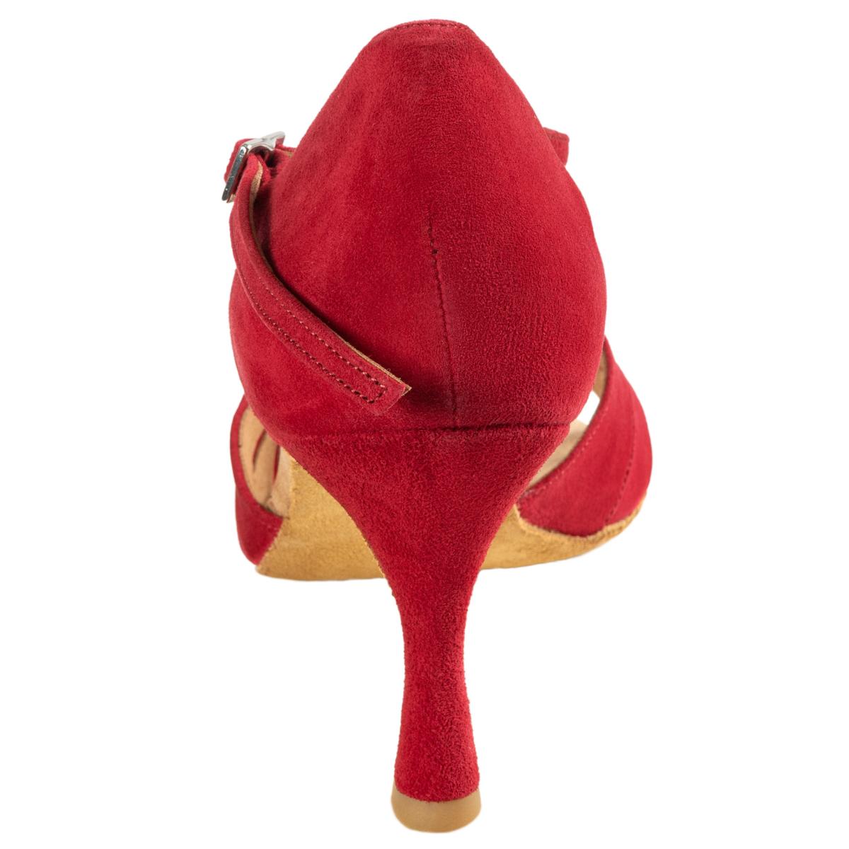 Rummos Damen Tanzschuhe R383 028 - M: Nubuck - C: Rot - W: Medium (Normal) - H: 60R Flare - Si: EUR 41