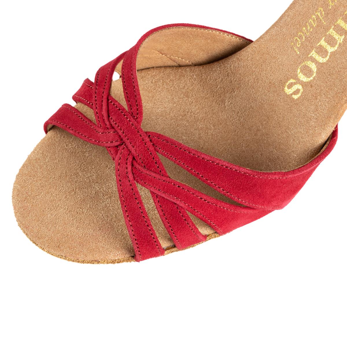 Rummos Damen Tanzschuhe R383 028 - M: Nubuck - C: Rot - W: Medium (Normal) - H: 60R Flare - Si: EUR 35,5