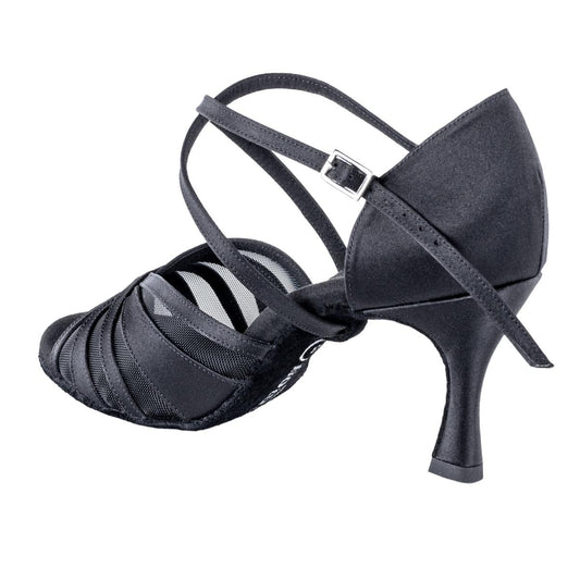 Rummos Damen Tanzschuhe R530 041 - Material: Satin - Farbe: Schwarz - Weite: Normal - Absatz: 60R Flare - Größe: EUR 42