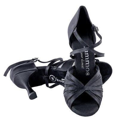 Rummos Damen Tanzschuhe R530 041 - Material: Satin - Farbe: Schwarz - Weite: Normal - Absatz: 60R Flare - Größe: EUR 35
