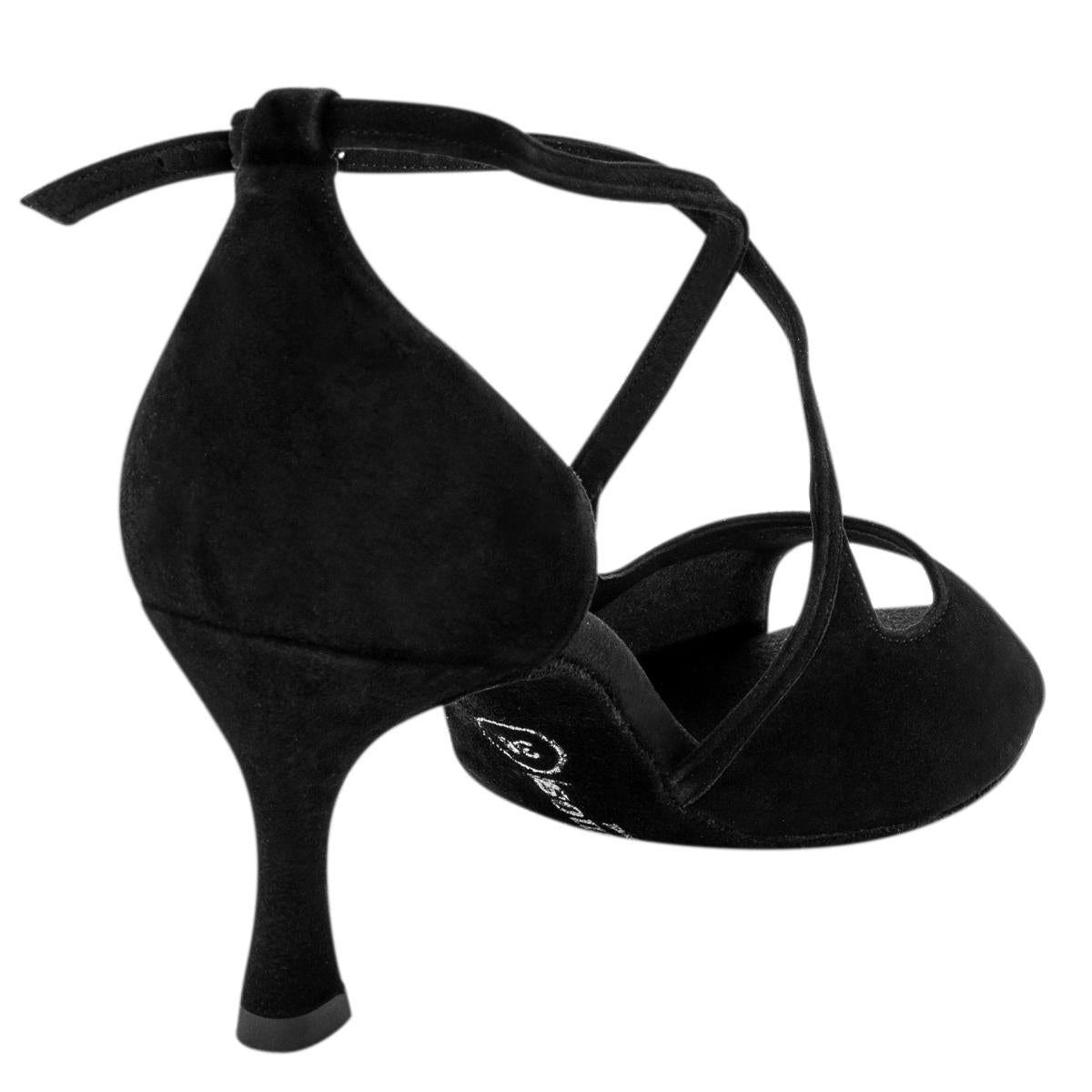 Rummos Damen Tanzschuhe R545 024 - Obermaterial: Nubuck - Farbe: Schwarz - Weite: Normal - Absatz: 60R Flare - Größe: EUR 35