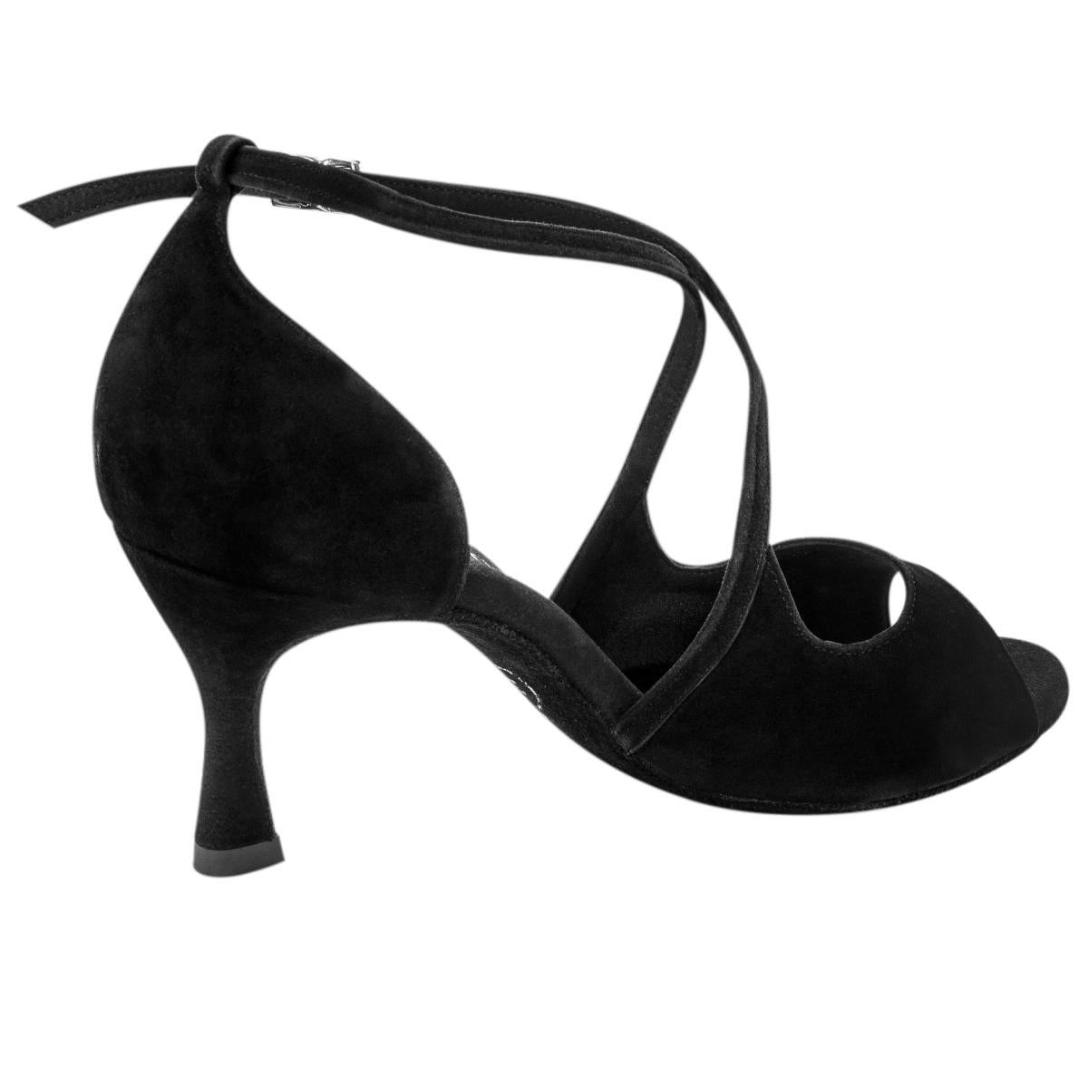 Rummos Damen Tanzschuhe R545 024 - Obermaterial: Nubuck - Farbe: Schwarz - Weite: Normal - Absatz: 60R Flare - Größe: EUR 39