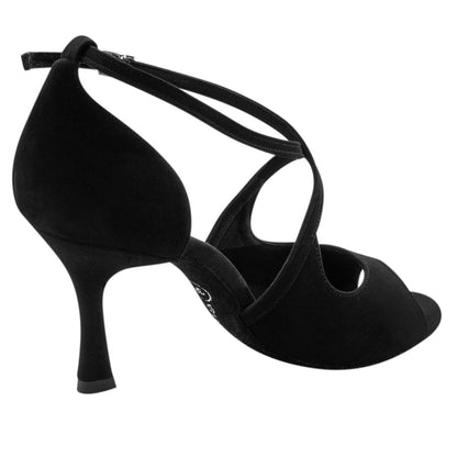 Rummos Damen Tanzschuhe R545 024 - Obermaterial: Nubuck - Farbe: Schwarz - Weite: Normal - Absatz: 70R Flare - Größe: EUR 35