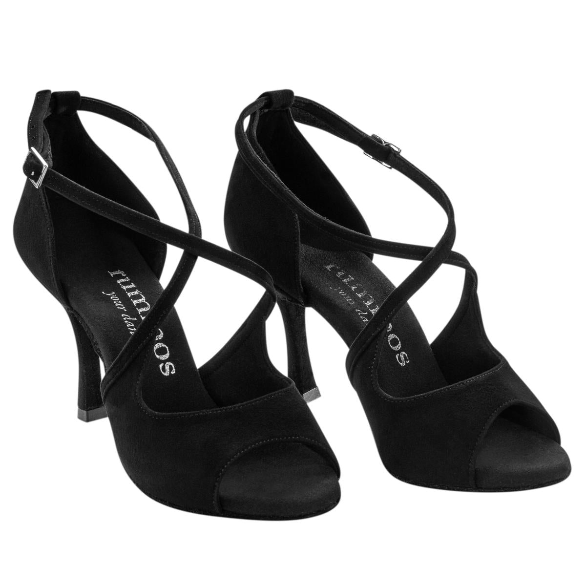 Rummos Damen Tanzschuhe R545 024 - Obermaterial: Nubuck - Farbe: Schwarz - Weite: Normal - Absatz: 70R Flare - Größe: EUR 39