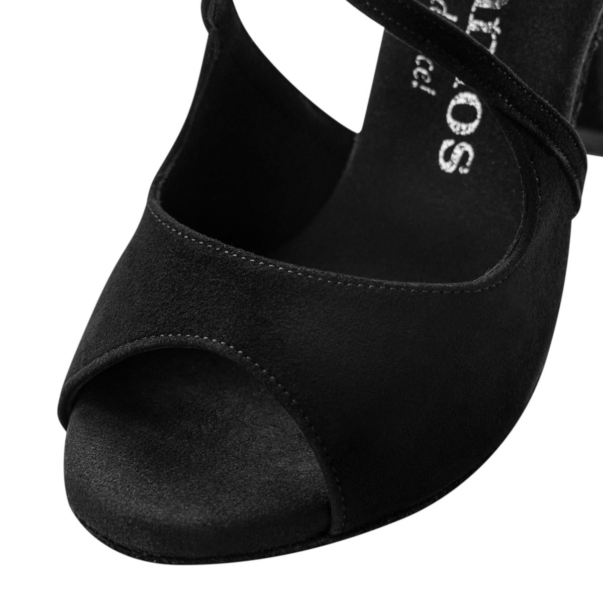 Rummos Damen Tanzschuhe R545 024 - Obermaterial: Nubuck - Farbe: Schwarz - Weite: Normal - Absatz: 70R Flare - Größe: EUR 39