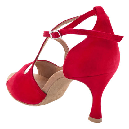 Rummos Damen Tanzschuhe R545 028 - Obermaterial: Nubuck - Farbe: Rot - Weite: Normal - Absatz: 60R Flare - Größe: EUR 34