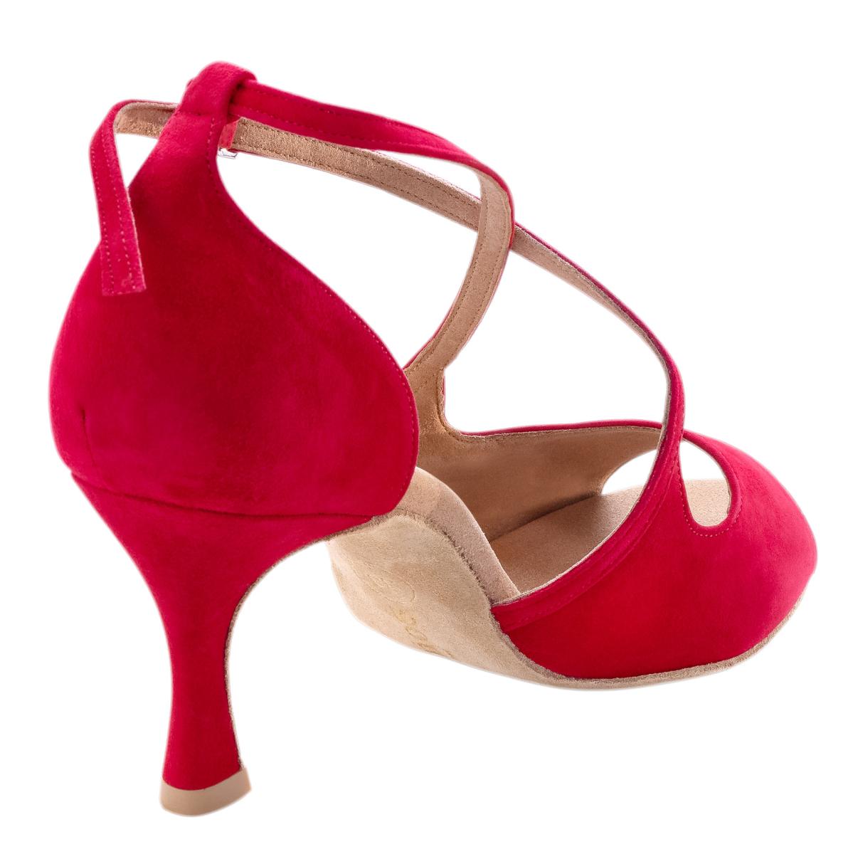 Rummos Damen Tanzschuhe R545 028 - Obermaterial: Nubuck - Farbe: Rot - Weite: Normal - Absatz: 60R Flare - Größe: EUR 37