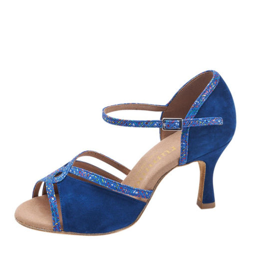 Rummos Damen Tanzschuhe R550 122-204 - Obermaterial: Nubuck/Leder - Farbe: Indico Blue - Weite: Normal - Absatz: 60R Flare - Größe: EUR 40