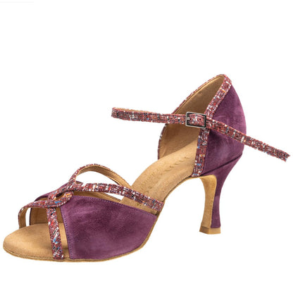Rummos Damen Tanzschuhe R550 125-205 - Material: Nubuck/Leder - Farbe: Burgundy - Weite: Medium (Normal) - Absatz: 60R Flare - Größe: EUR 40.5