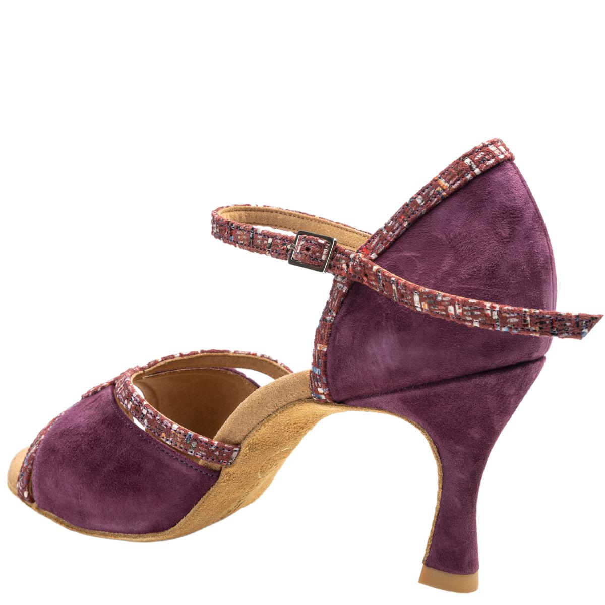 Rummos Damen Tanzschuhe R550 125-205 - Material: Nubuck/Leder - Farbe: Burgundy - Weite: Medium (Normal) - Absatz: 60R Flare - Größe: EUR 37
