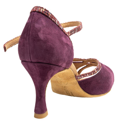 Rummos Damen Tanzschuhe R550 125-205 - Material: Nubuck/Leder - Farbe: Burgundy - Weite: Medium (Normal) - Absatz: 60R Flare - Größe: EUR 39