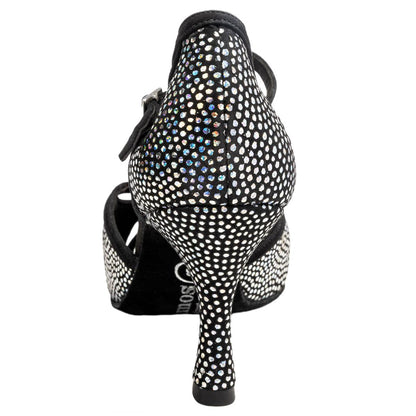 Rummos Damen Tanzschuhe Claire 231-024 - M: Leder/Nubuck - C: GalBlack/Schwarz - W: Medium (Normal) - H: 60R Flare - Si: EUR 42