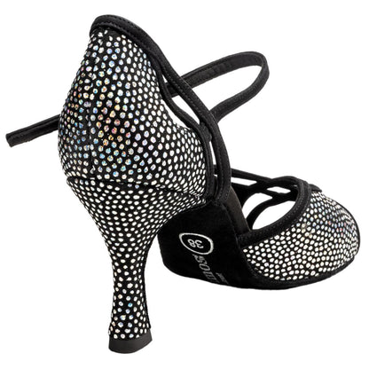 Rummos Damen Tanzschuhe Claire 231-024 - M: Leder/Nubuck - C: GalBlack/Schwarz - W: Medium (Normal) - H: 60R Flare - Si: EUR 40