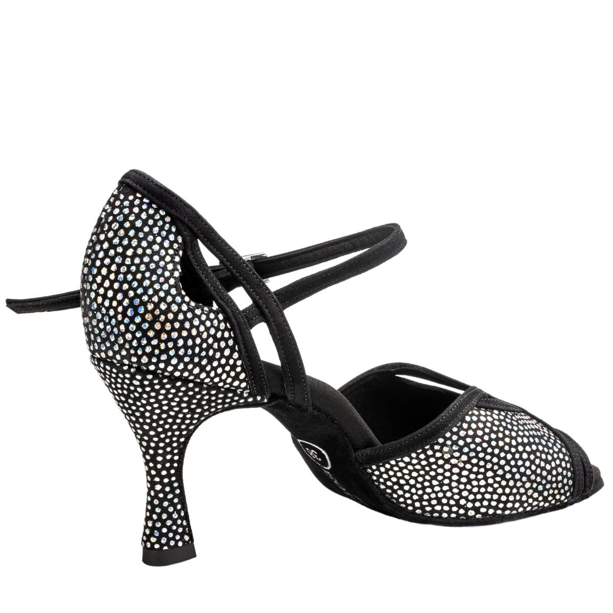 Rummos Damen Tanzschuhe Claire 231-024 - M: Leder/Nubuck - C: GalBlack/Schwarz - W: Medium (Normal) - H: 60R Flare - Si: EUR 38