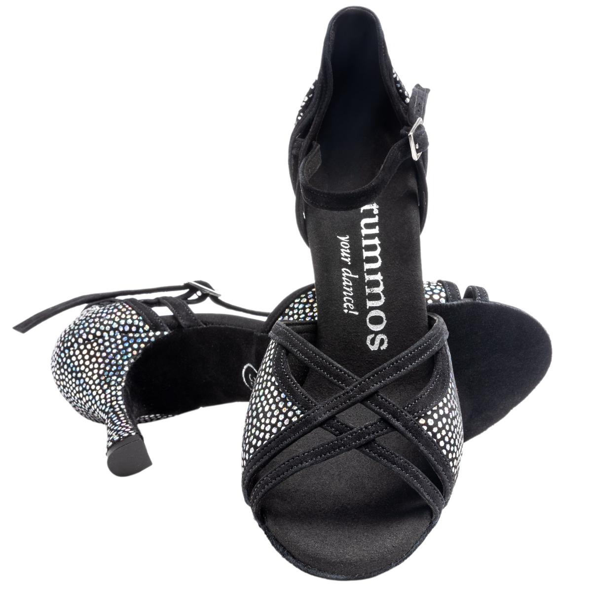 Rummos Damen Tanzschuhe Claire 231-024 - M: Leder/Nubuck - C: GalBlack/Schwarz - W: Medium (Normal) - H: 60R Flare - Si: EUR 40