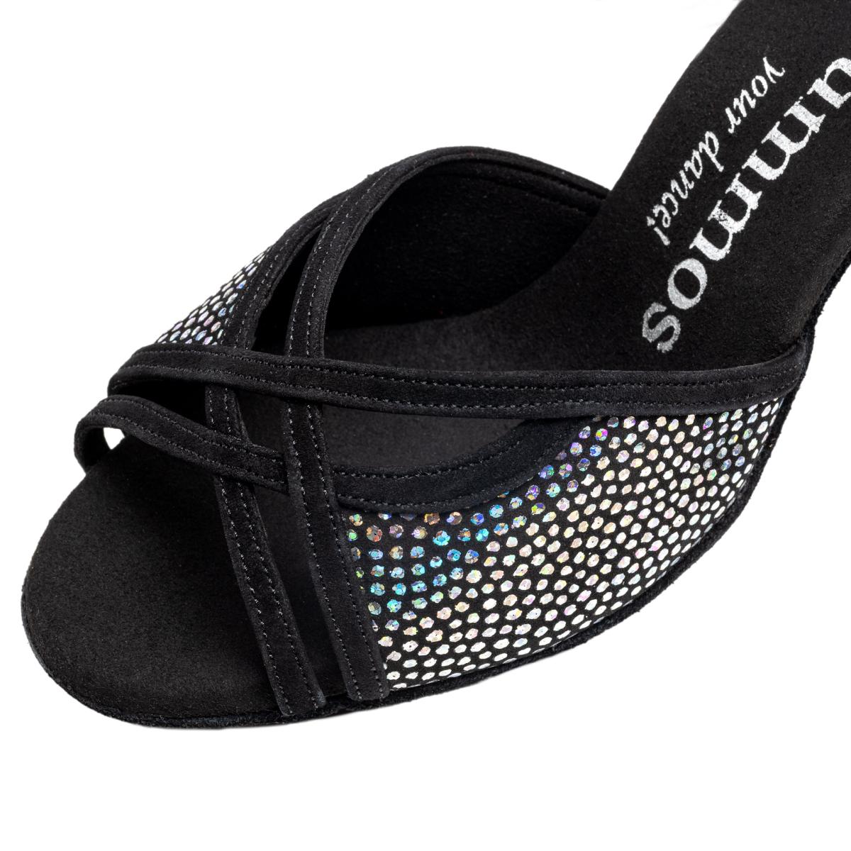 Rummos Damen Tanzschuhe Claire 231-024 - M: Leder/Nubuck - C: GalBlack/Schwarz - W: Medium (Normal) - H: 60R Flare - Si: EUR 40