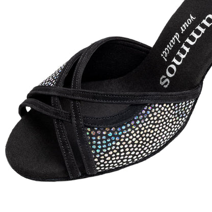 Rummos Damen Tanzschuhe Claire 231-024 - M: Leder/Nubuck - C: GalBlack/Schwarz - W: Medium (Normal) - H: 60R Flare - Si: EUR 40