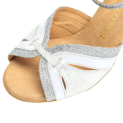 Rummos Damen Tanzschuhe Isabel - M: Glitzer/Leder - C: Silber - W: Medium (Normal) - H: 60R Flare - Si: EUR 36