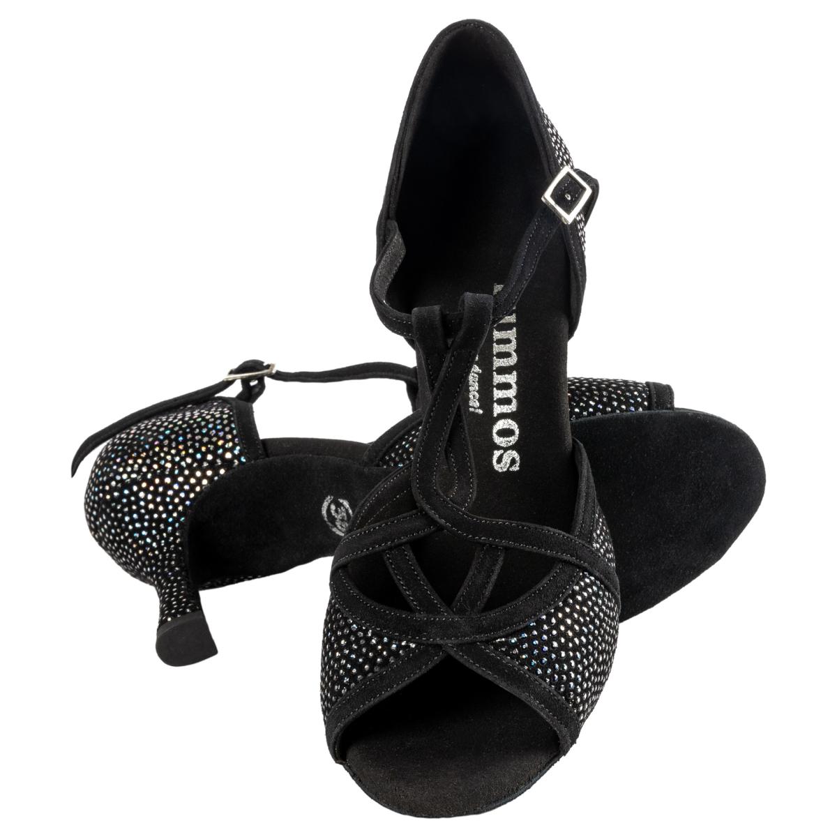 Rummos Damen Tanzschuhe Santigold 231-024 - M: Nubuck/Leder - C: GalBlack/Schwarz - W: Medium (Normal) - H: 60R Flare - Si: EUR 37