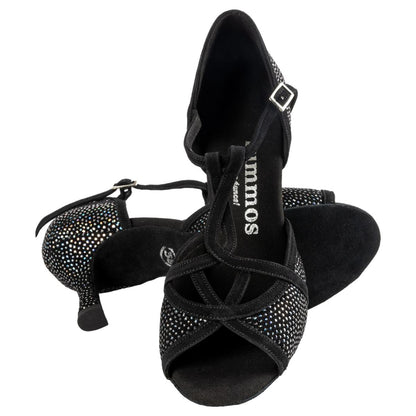 Rummos Damen Tanzschuhe Santigold 231-024 - M: Nubuck/Leder - C: GalBlack/Schwarz - W: Medium (Normal) - H: 60R Flare - Si: EUR 33