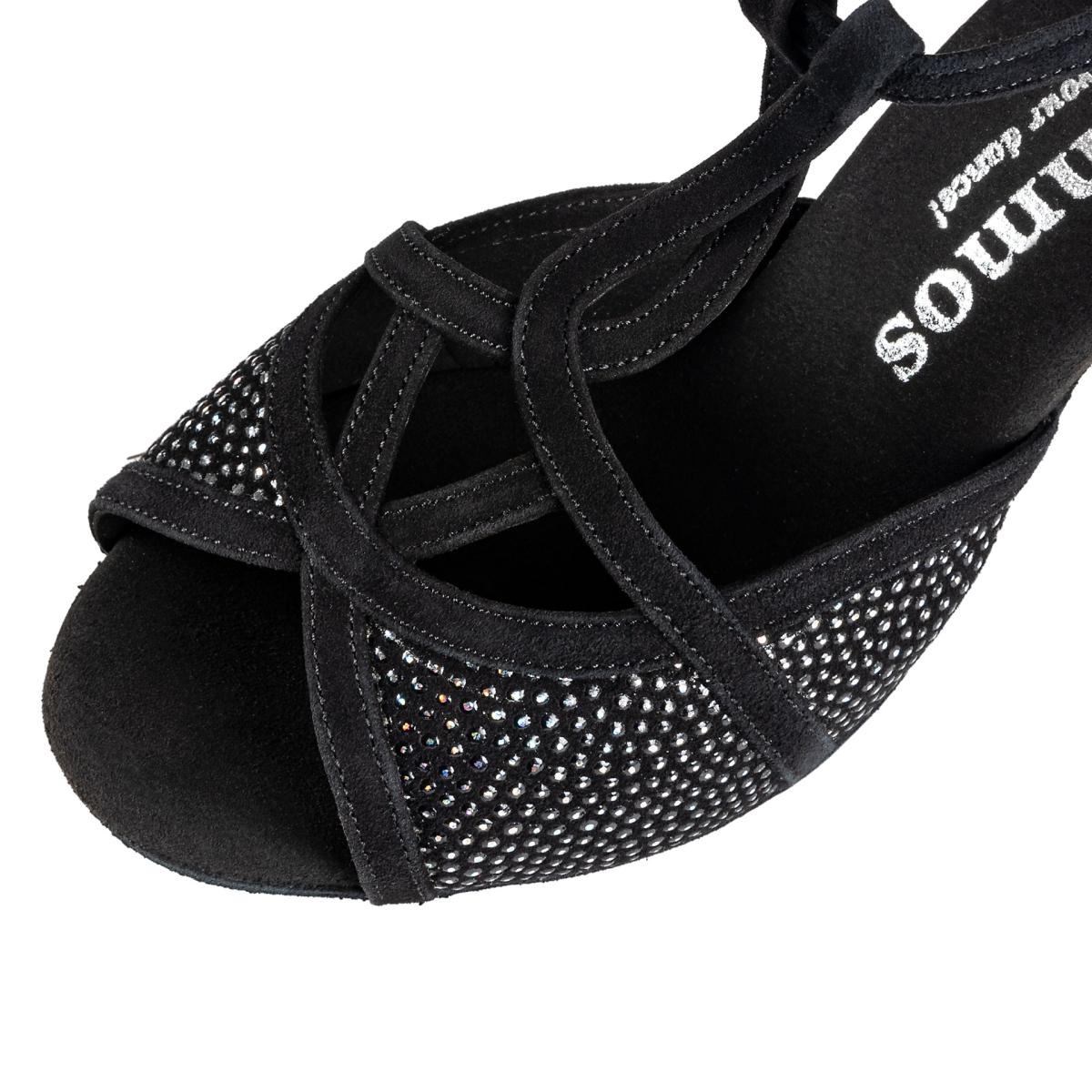 Rummos Damen Tanzschuhe Santigold 231-024 - M: Nubuck/Leder - C: GalBlack/Schwarz - W: Medium (Normal) - H: 60R Flare - Si: EUR 36