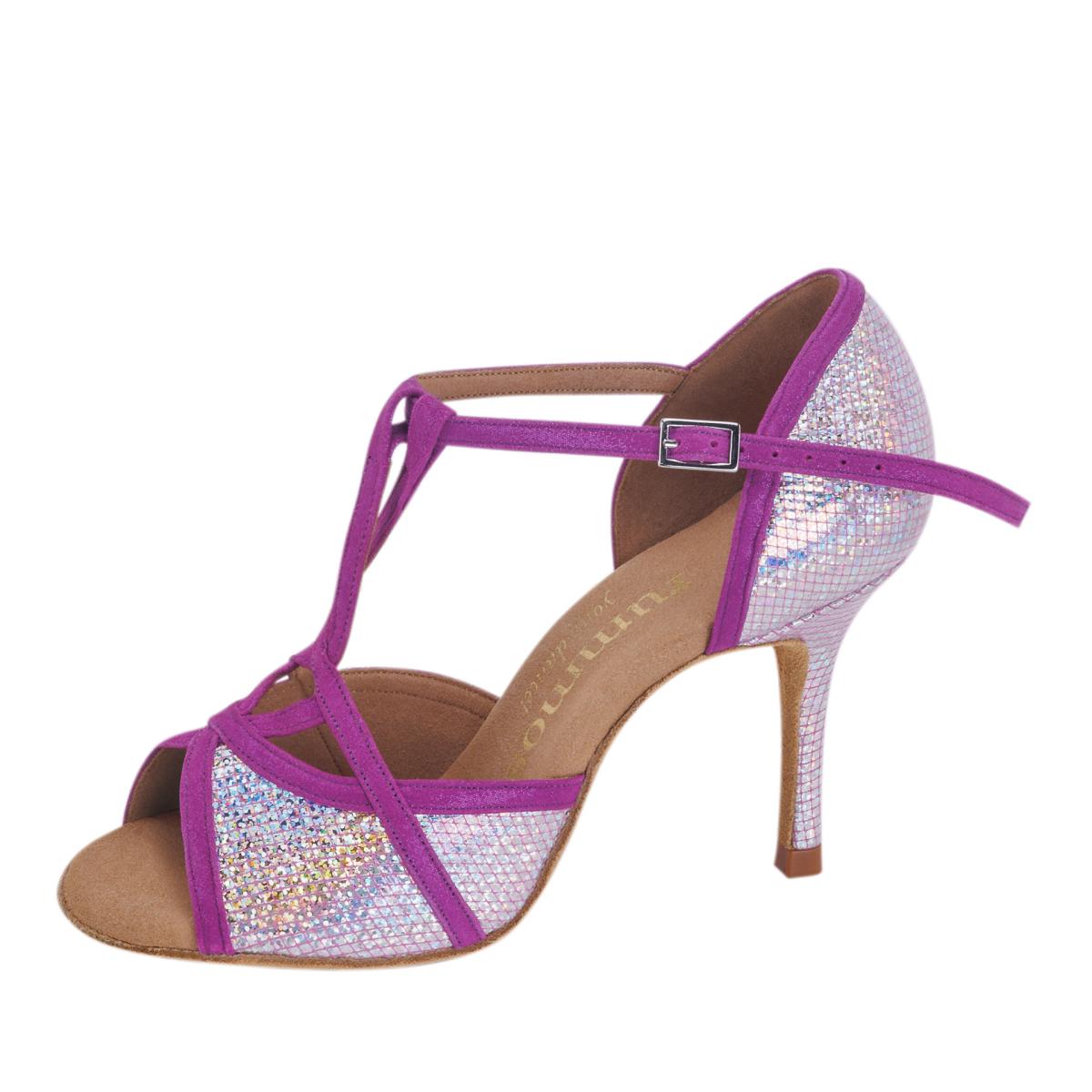 Rummos Damen Tanzschuhe Santigold 302-280 - Obermaterial: Nubuck/Leder - Farbe: Lilac/Mirror - Weite: Normal - Absatz: 80E Stiletto - Größe: EUR 34,5