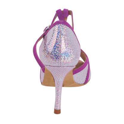Rummos Damen Tanzschuhe Santigold 302-280 - Obermaterial: Nubuck/Leder - Farbe: Lilac/Mirror - Weite: Normal - Absatz: 80E Stiletto - Größe: EUR 38,5