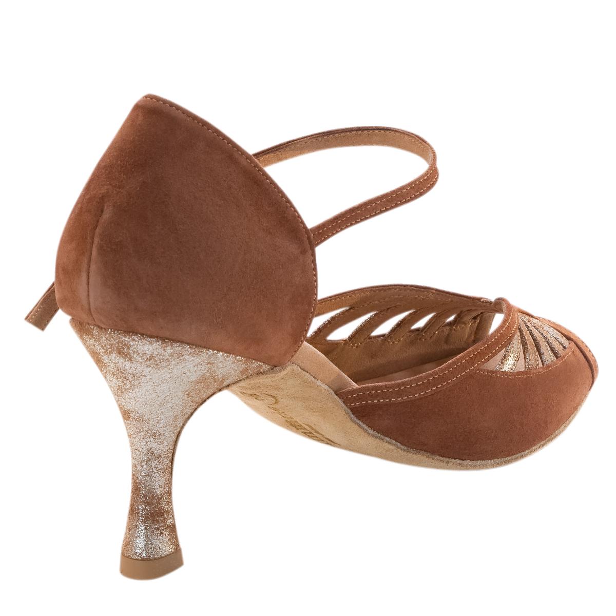 Rummos Damen Tanzschuhe Stella 026-168 - Obermaterial: Nubuck/Leder - Farbe: Braun/TanCuarzo - Weite: Normal - Absatz: 60R Flare - Größe: EUR 41
