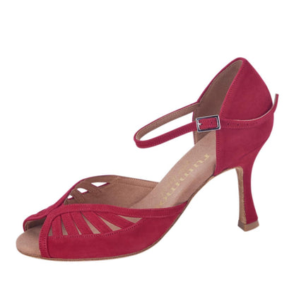 Rummos Damen Tanzschuhe Stella 028 - Obermaterial: Nubuck - Farbe: Rot - Weite: Normal - Absatz: 70R Flare - Größe: EUR 33