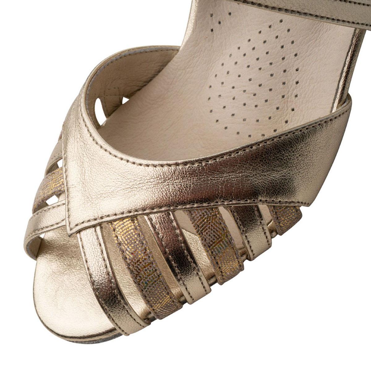 Werner Kern Damen Tanzschuhe Coleen - Obermaterial: Leder Platin/Beige - Größe: EU 38 2/3