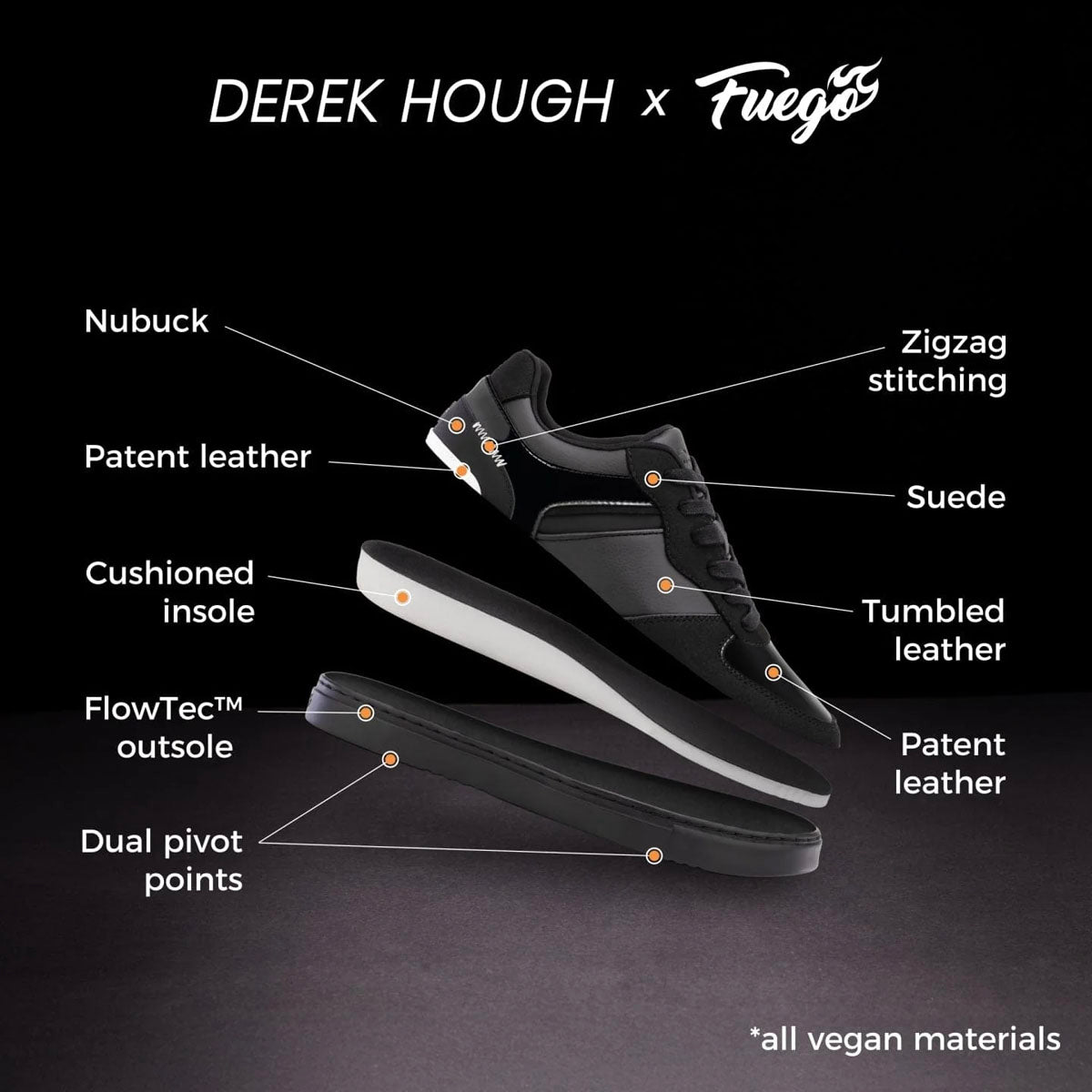 Fuego Unisex Low-Top Dance Sneakers Derek Hough