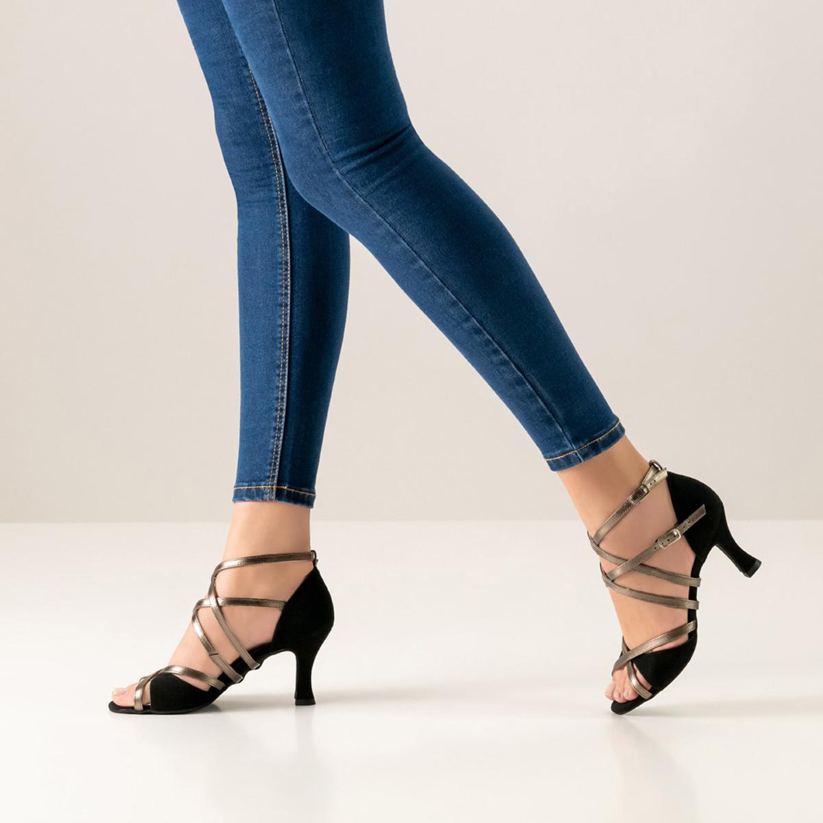 Werner Kern Damen Tanzschuhe Eva 6,5 - Farbe: Schwarz/Antik - Größe: UK 1