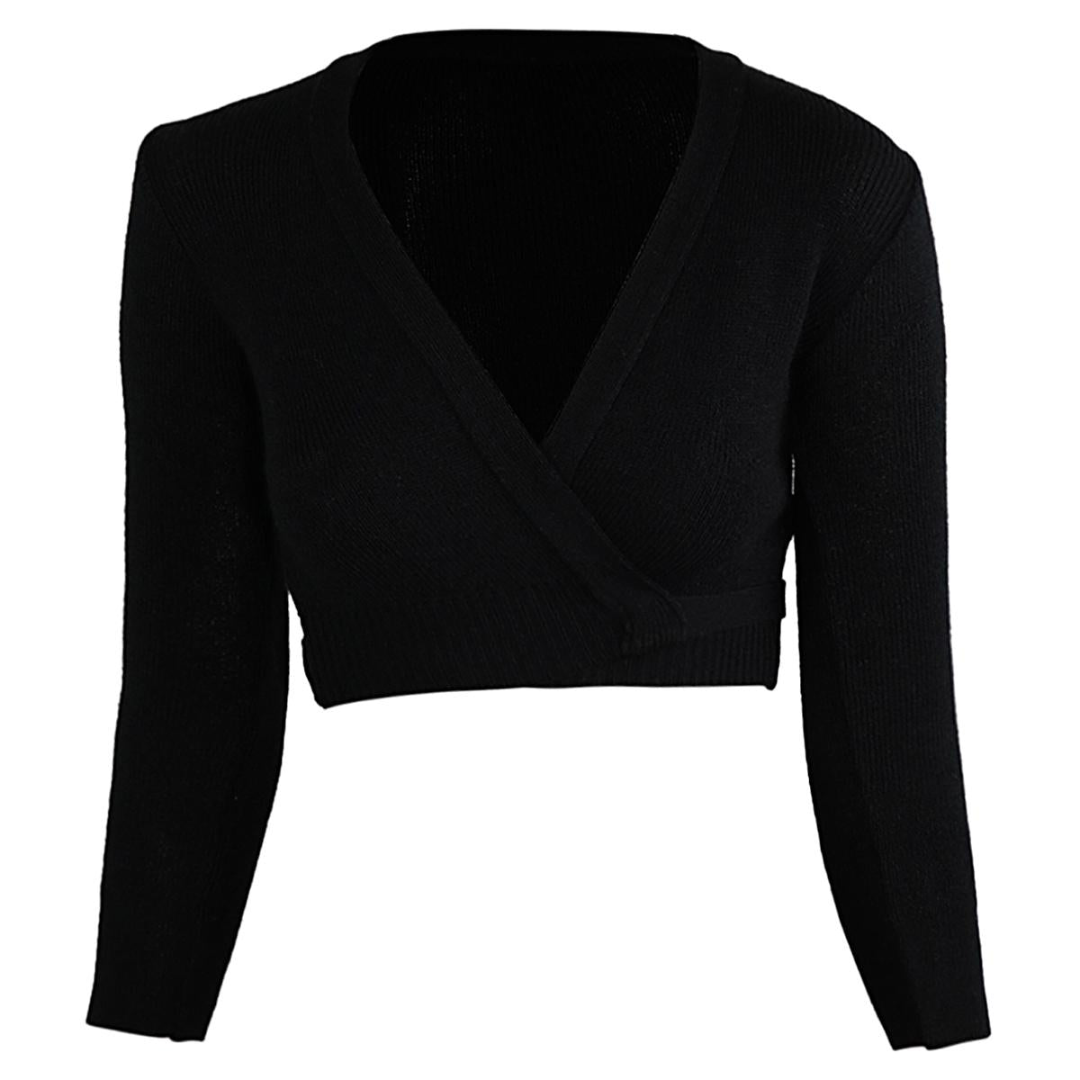 Intermezzo Damen Ballett Wickeljacke 6000 Jersey Elisa - Farbe: Schwarz (037) - Größe: XXL