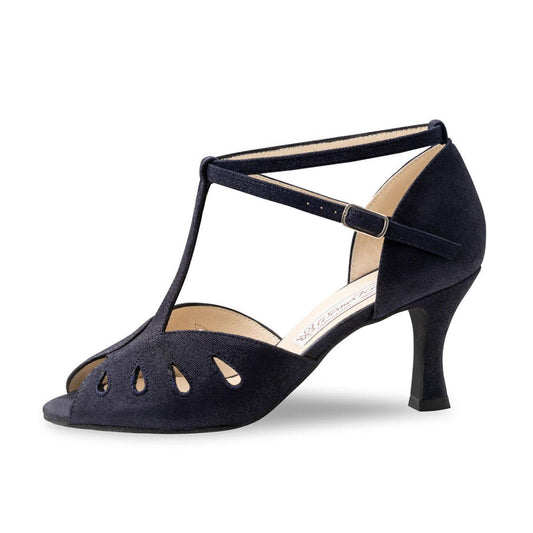 Werner Kern Damen Tanzschuhe Lindsay - Obermaterial: Veloursleder Dunkelblau - Größe: EU 42 2/3