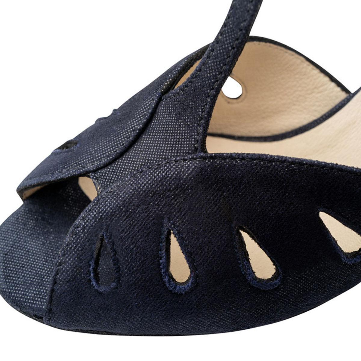 Werner Kern Damen Tanzschuhe Lindsay - Obermaterial: Veloursleder Dunkelblau - Größe: EU 37 1/3