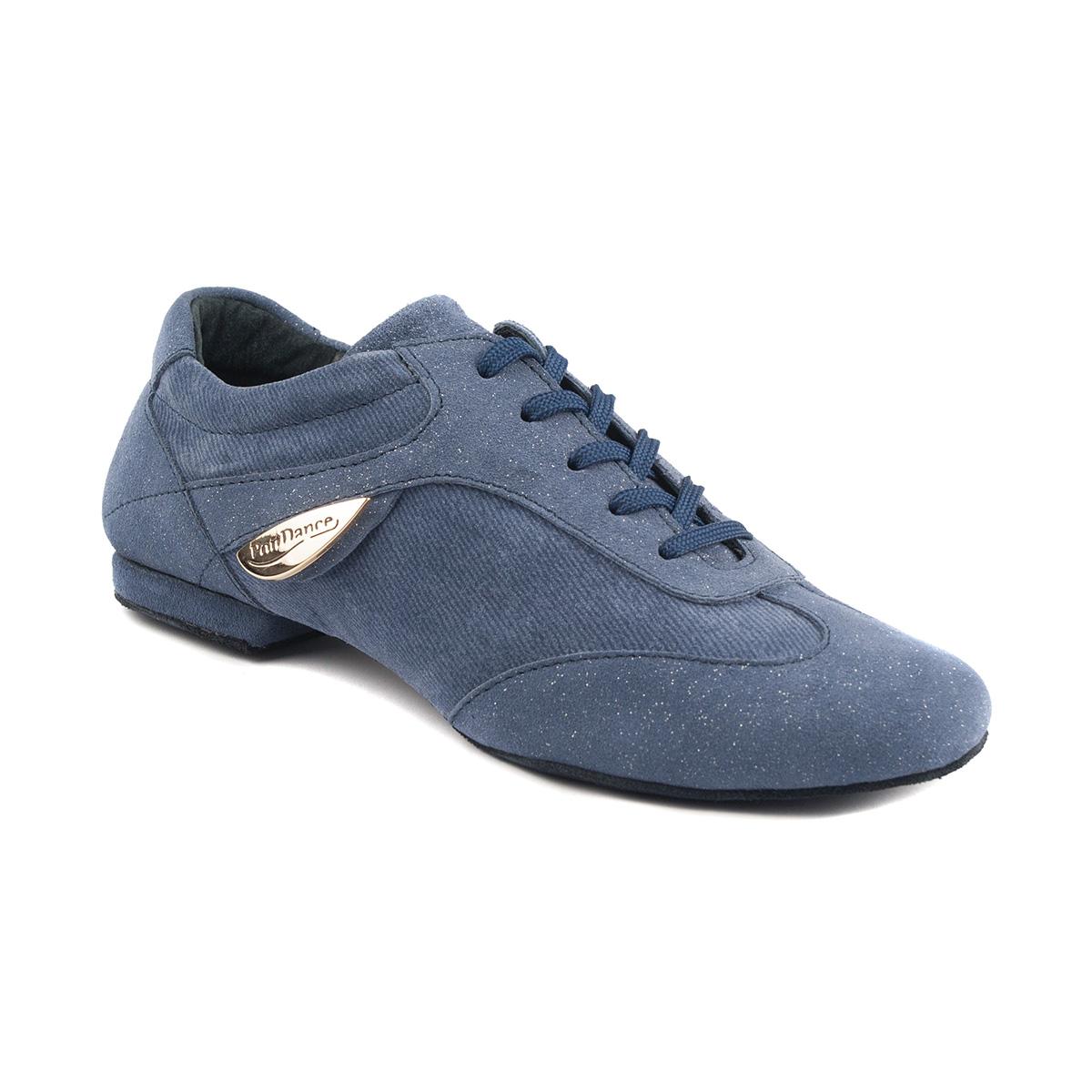 PortDance Damen Tanzschuhe PD07 Fashion - Obermaterial: Denim/Veloursleder - Farbe: Blau - Sohle: Rauleder - Größe: EUR 43