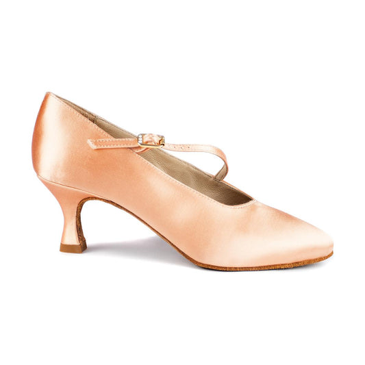 PortDance Damen Tanzschuhe PD200 - Obermaterial: Satin - Farbe: Flesh - Größe: EUR 39