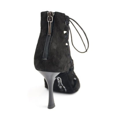PortDance Damen Tanzschuhe PD804N - Farbe: Schwarz - Absatz: 7 cm Flare (klein) - Größe: EUR 42