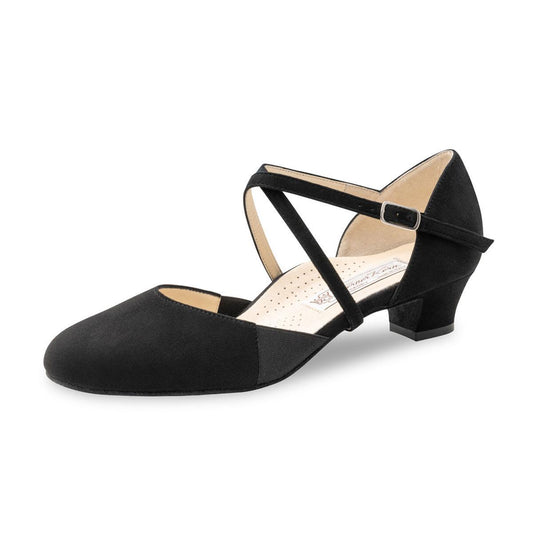 Werner Kern Damen Tanzschuhe Ronja - Obermaterial: Veloursleder Schwarz - Größe: EU 42 2/3