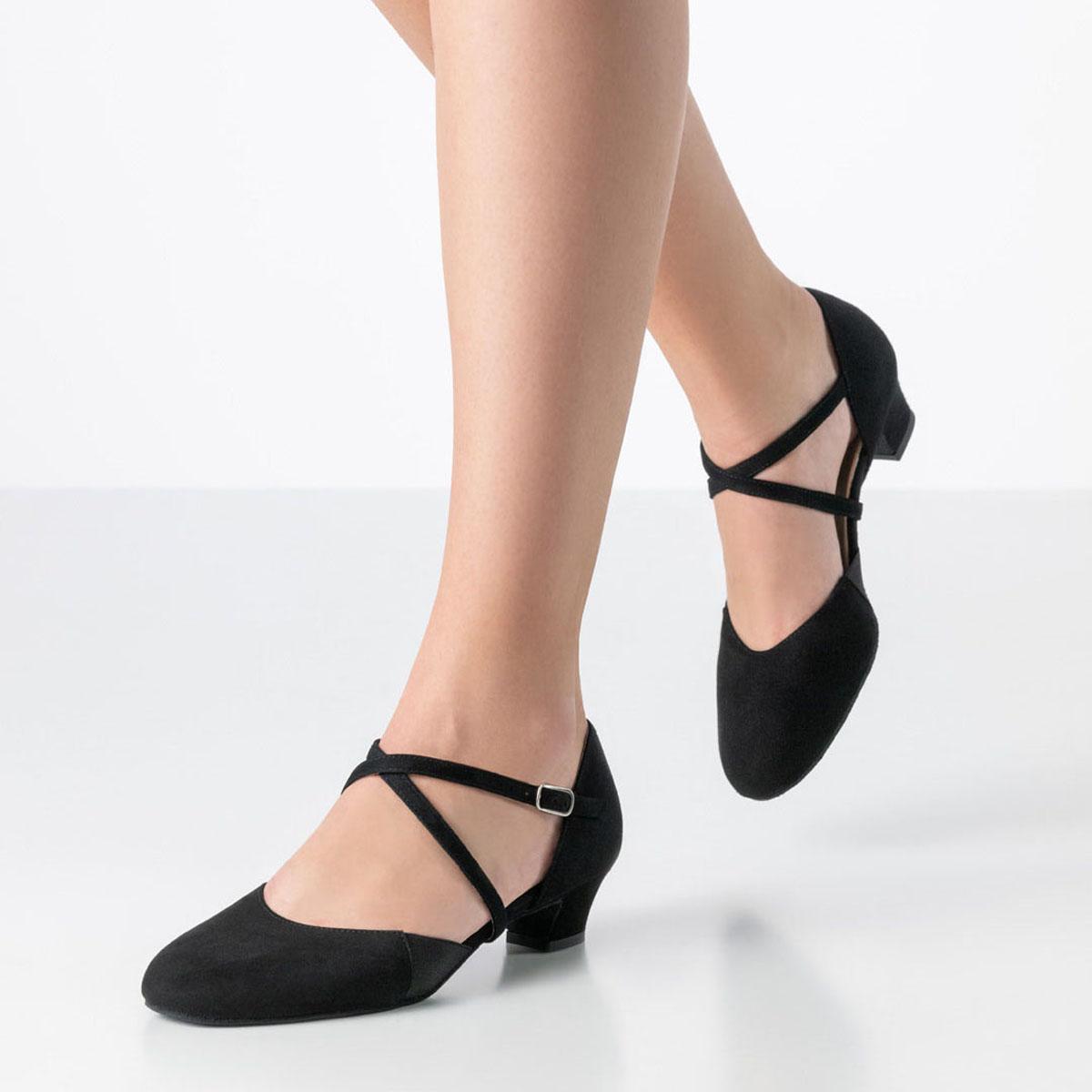 Werner Kern Damen Tanzschuhe Ronja - Obermaterial: Veloursleder Schwarz - Größe: EU 40 2/3