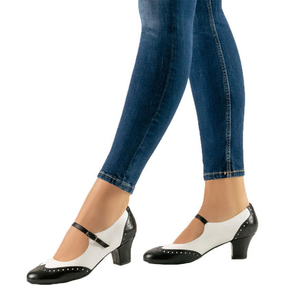 Werner Kern Damen Tanzschuhe Emma 4,5 - Farbe: Schwarz/Weiß - Größe: UK 2,5